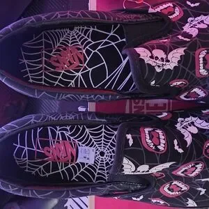 New Vans Slip On Glow in the Dark Frights Black Halloween Men\'s Sizes 12 Rare Vans | Shoes | New Vans Slip On Glow In The Dark Frights  main image 2